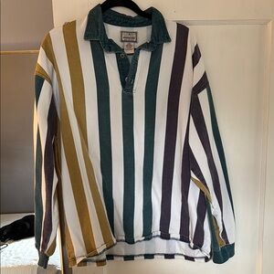 Men’s Striped Cotton Polo, Sz L